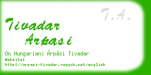 tivadar arpasi business card